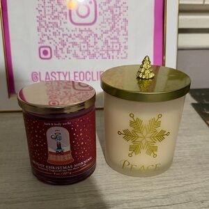 Bath & Body Works Candle Duo - Burgundy and Gold